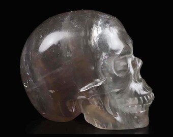 Realistic carved crystal Skull Top Quality 2", Fluorite Crystal SKULL, carved Skull in natural Fluorite Crystal, translucent crystal Skull