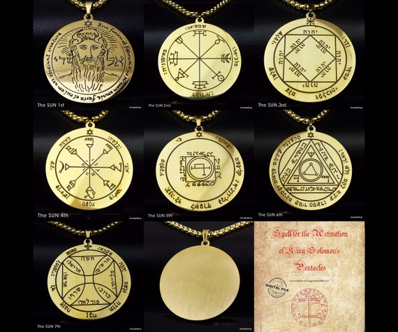 Collier talisman Pentacle du Soleil 'El Shaddai' - Clarashop