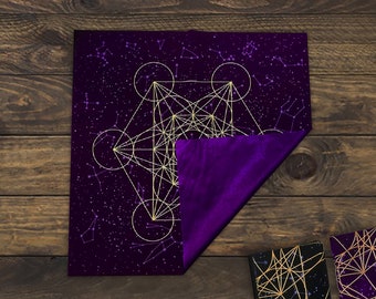 Tarot Tablecloth 19-23-26" - 50-60-66cm, Black or Purple velvet Tablecloth for Tarot cards, Tablecloth for Adivination, Pendulum tablecloth
