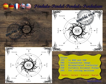 Pendulum Mat, Pendulum Board, Printable Pendulum board for Adivination, Dowsing board, Digital Download PNG, JPG, Eps & SVG Cut Files.