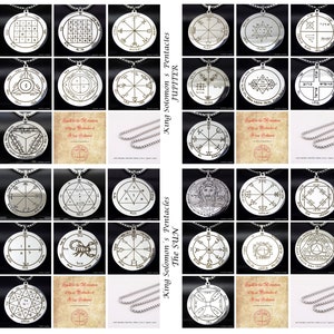 King Solomon 44 Pentacles to choose 1, Steel pendants Solomon Seals Saturn, Jupiter, Mars, The Sun, Venus, Mercury, The Moon, Optional Spell image 9