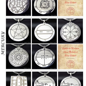 King Solomon 44 Pentacles to choose 1, Steel pendants Solomon Seals Saturn, Jupiter, Mars, The Sun, Venus, Mercury, The Moon, Optional Spell image 10