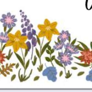 Bewerkbaar retouradresetiket met bloemen
