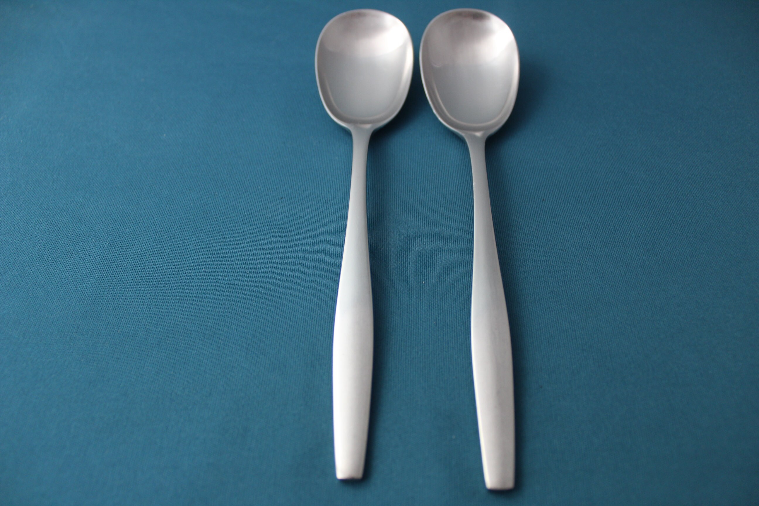 2pc Serving Spoons VARIATION V Satin IHQ Stainless Finland 8 5/8 Etsy