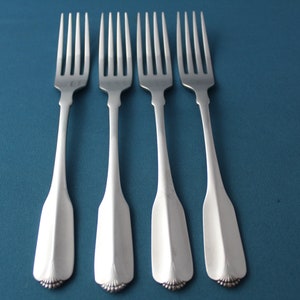 4 Dinner Forks Oneida Community RIDGECREST Stainless 7 1/2&quot;