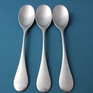 3 Place Oval Soup Spoons Hackman MANGO Satin 18/8 Stainless Finland Modern 8&quot;