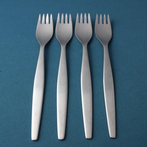 4 Salad Forks Gense FOCUS Satin 18-8 Stainless Sweden 6 7/8&quot;