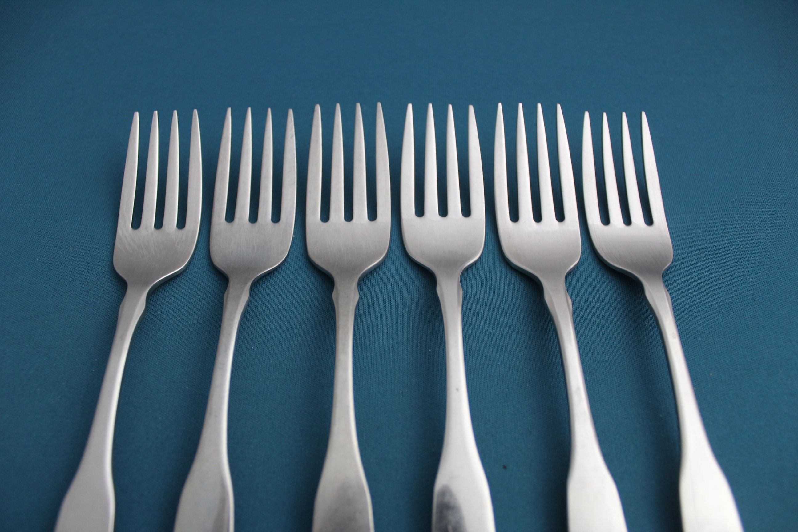 6 Salad Forks Oneida Community PAUL REVERE Stainless 6 1/2 Etsy