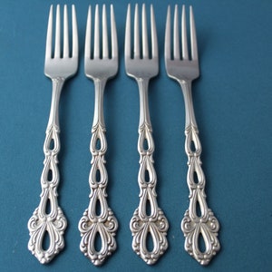 4 Dinner Forks Oneida Community CHANDELIER Stainless 7 3/8&quot;
