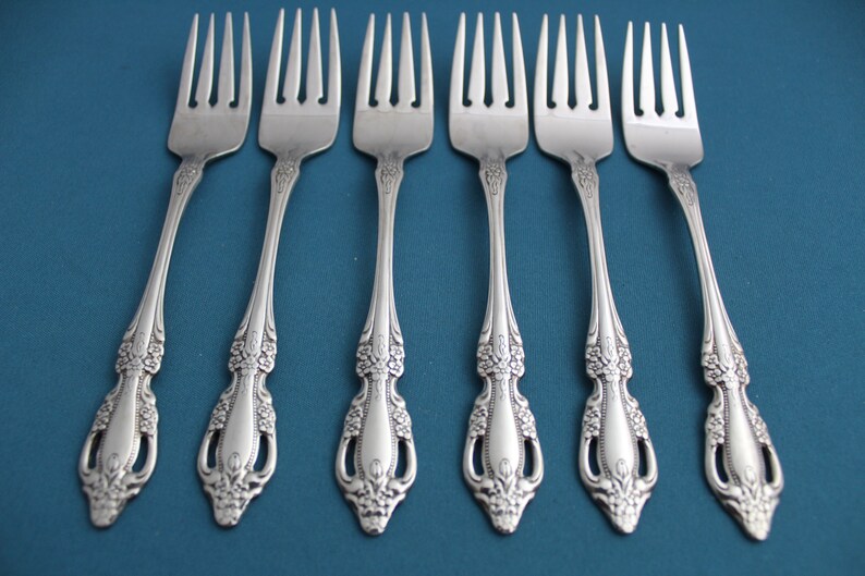 6 Salad Forks Oneida Distinction Deluxe RAPHAEL Stainless 6 Etsy