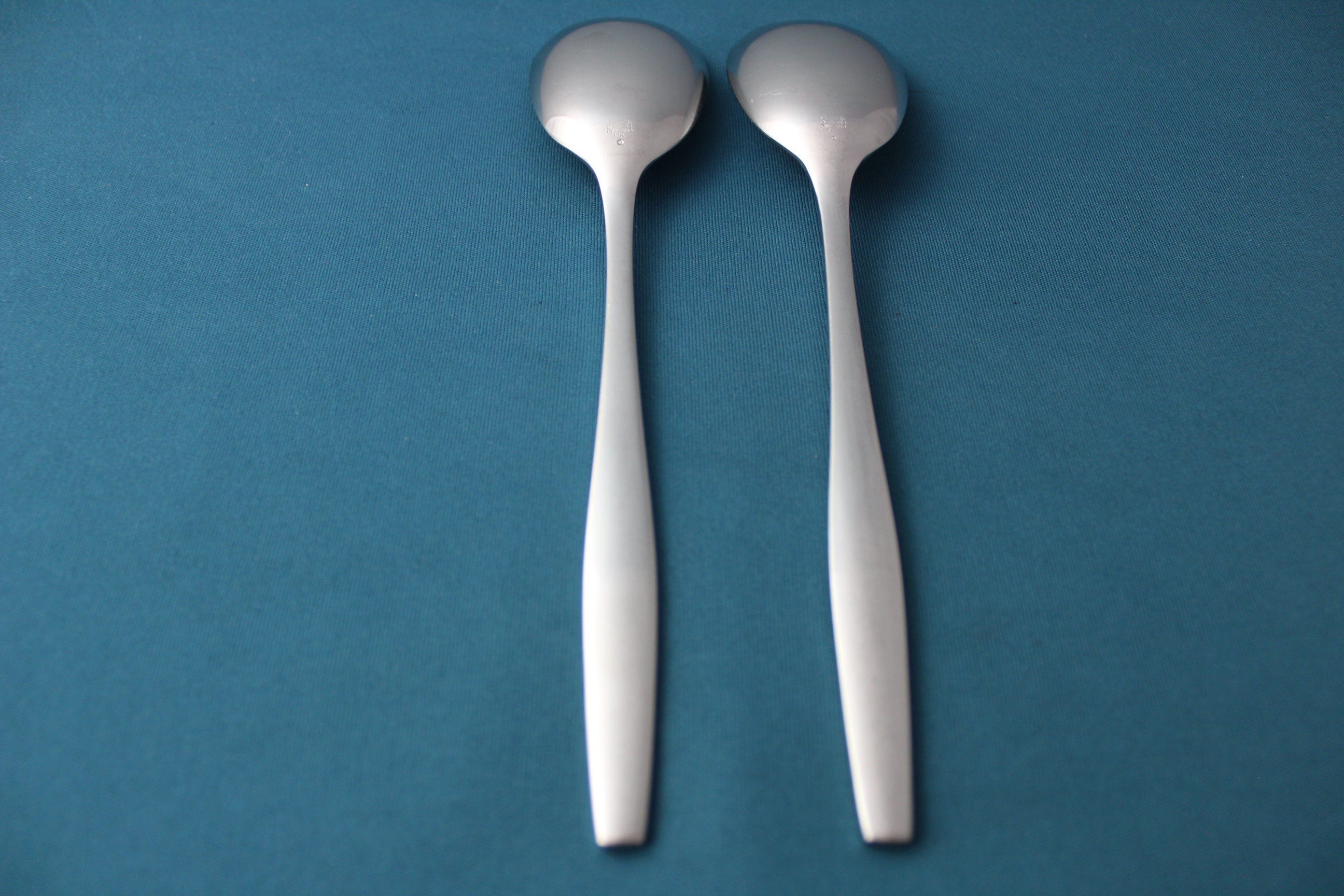2pc Serving Spoons VARIATION V Satin IHQ Stainless Finland 8 5/8 Etsy