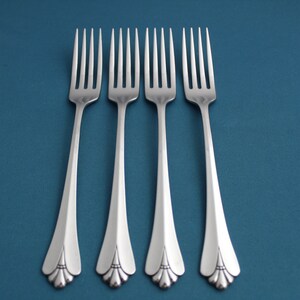 4 Dinner Forks Oneida ROYAL FLUTE Community Stainless 7 3/4&quot;