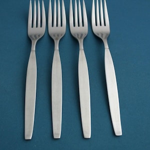 4 Dinner Forks Oneida Community FROSTFIRE Stainless 7 1/4&quot;
