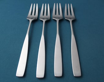 4 Salad Forks Lauffer Towle BEDFORD Satin Stainless Holland 6 1/4"
