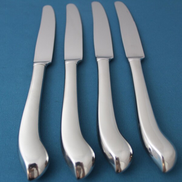 4 Pistol Dinner Knives Hollow Oneida CAPELLO Stainless USA 9 3/8"