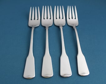 4 Salad Forks Oneida AMERICAN COLONIAL CUBE Satin Stainless 6 5/8"