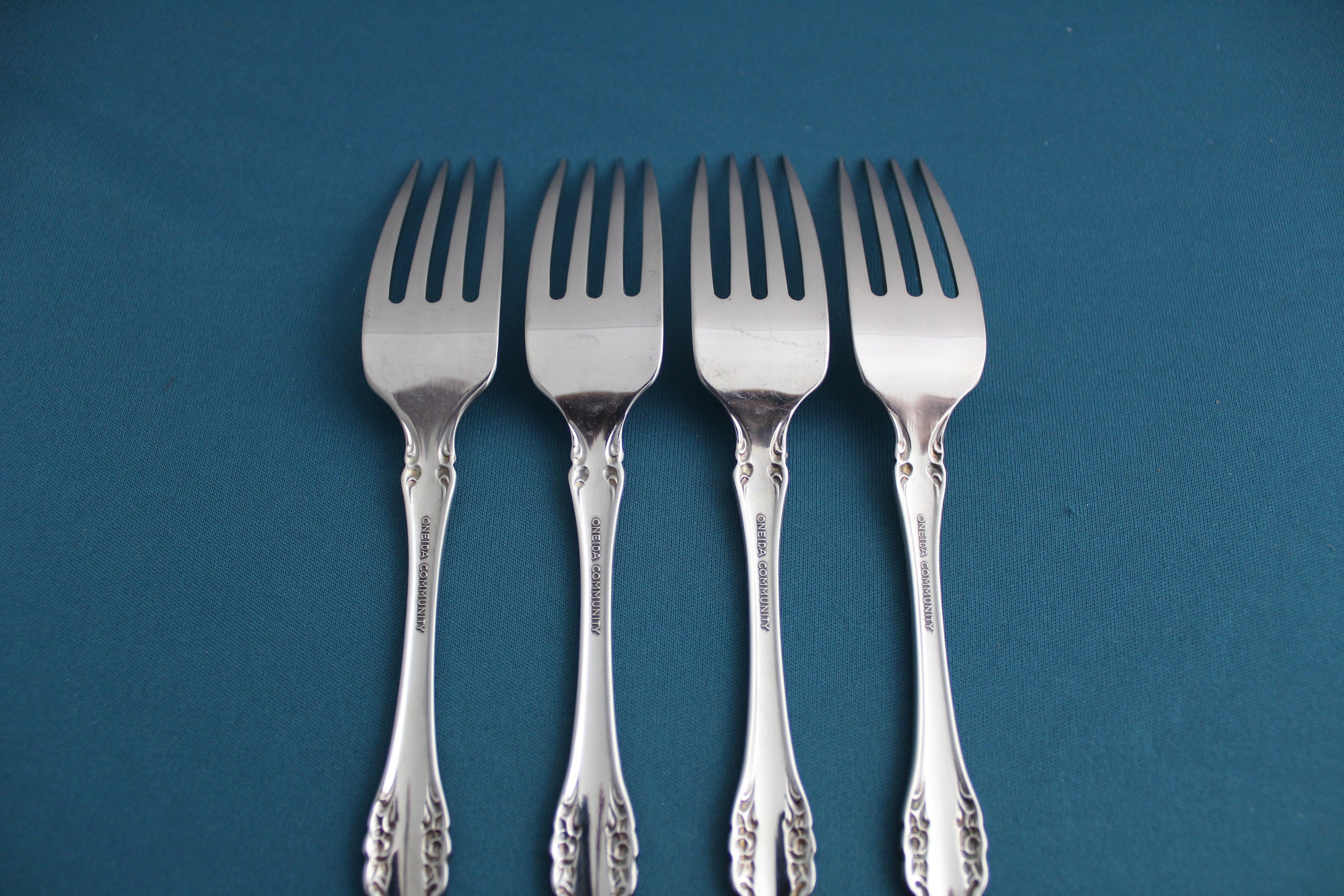 4 Dinner Forks Oneida Community BRAHMS Stainless 7 1/4 Etsy