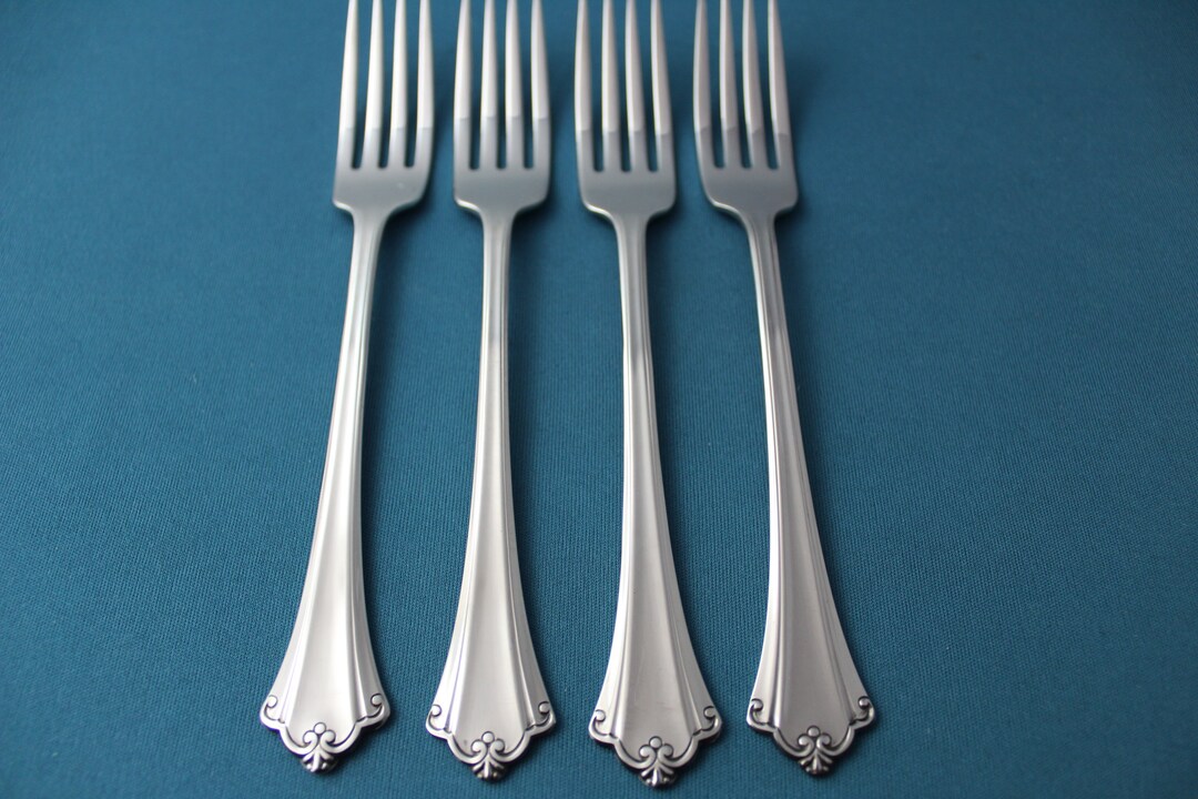 4 Dinner Forks Oneida Deluxe ANTICIPATION Stainless LIGHT USE 7 1/2 Etsy