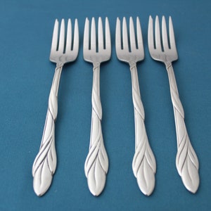 4 Salad Forks Oneida EDEN Stainless USA 6 3/4&quot;