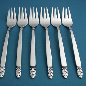 6 Salad Forks International NORSE Deluxe Stainless 7 1/8&quot;