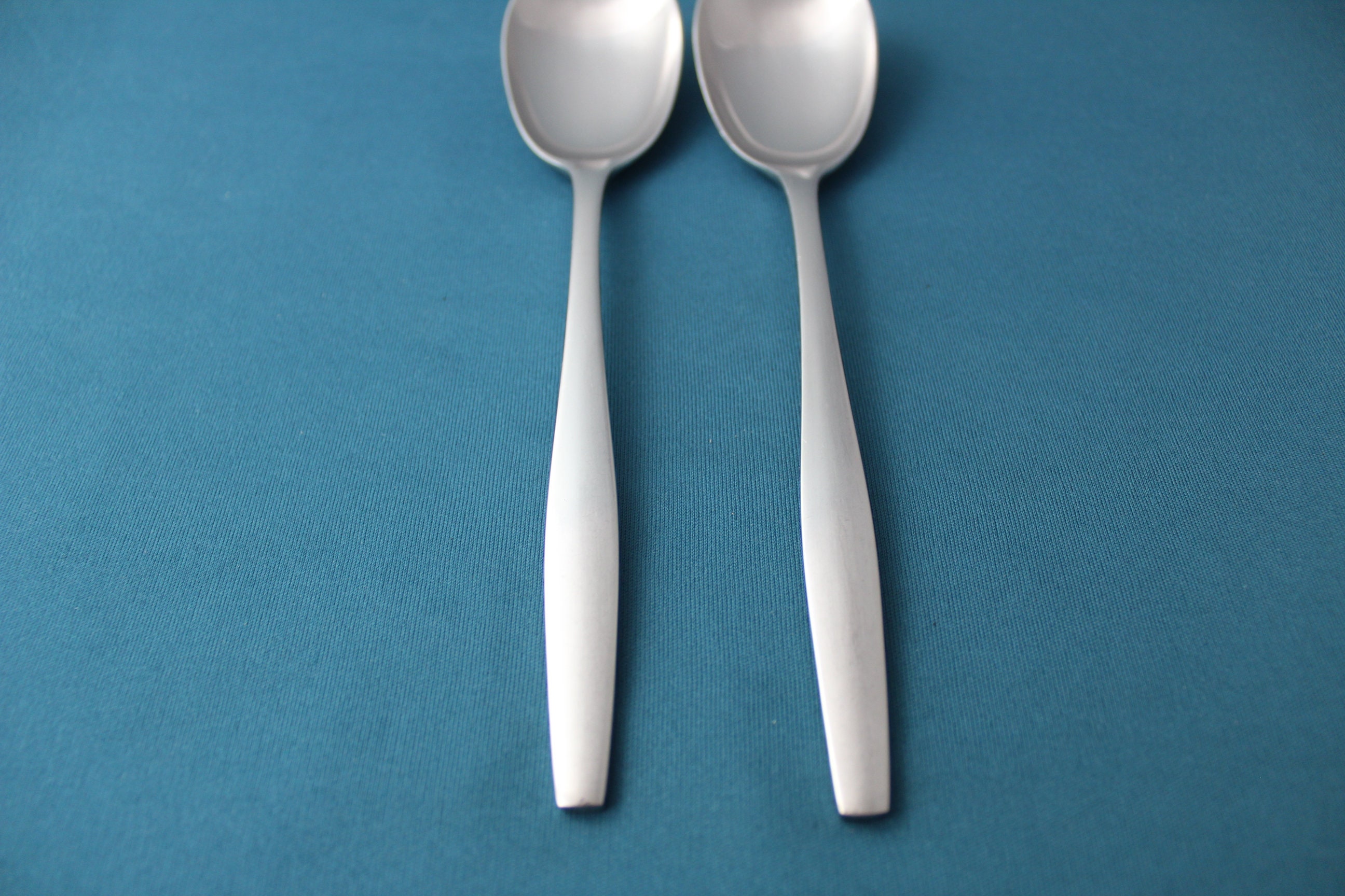 2pc Serving Spoons VARIATION V Satin IHQ Stainless Finland 8 5/8 Etsy