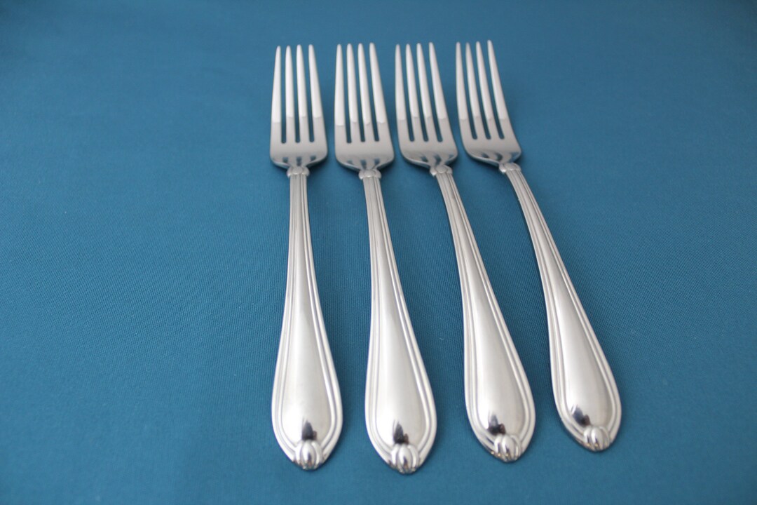 4 Dinner Forks Lenox CHANDELLE GLOSSY 18/8 Stainless Korea 8 Etsy