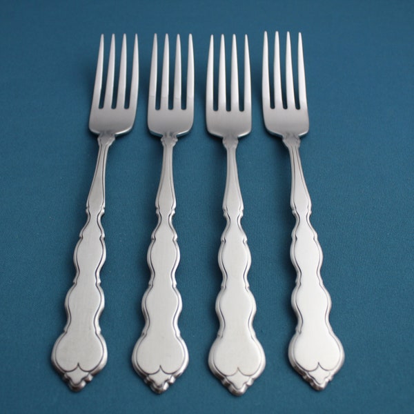 4 Dinner Forks Oneida VALERIE Distinction Deluxe Stainless 7 1/4"