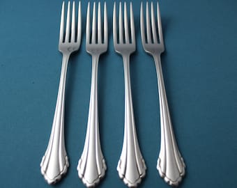 4 Dinner Forks Oneida Community CLARETTE Stainless 7 3/4"