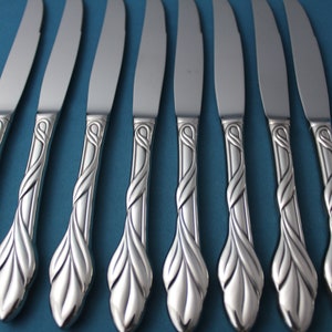 8 Dinner Knives Hollow Oneida EDEN Stainless USA Deluxe NEW 9 5/8&quot;