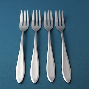 4 Pastry Forks WMF Cromargan SHADOWPOINT Germany 6 1/8&quot;