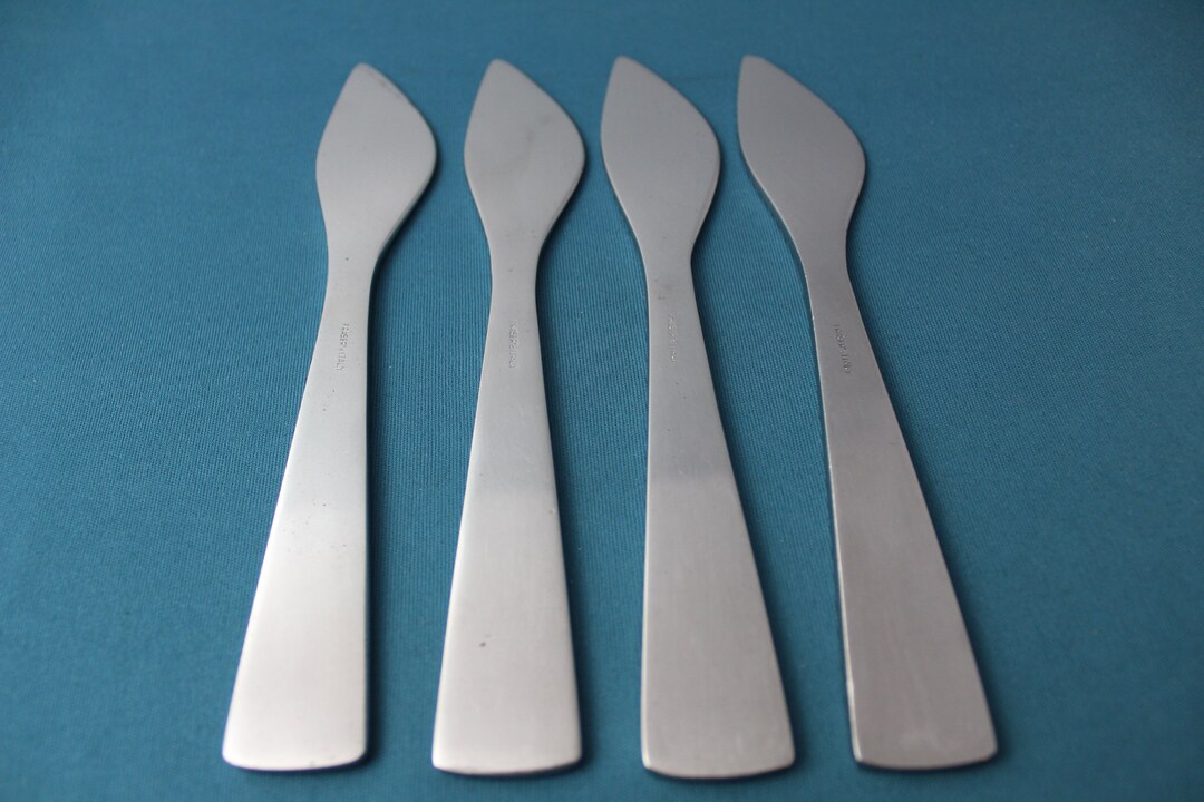4 Modern Dinner Knives Solid Fraser's PONTI Stainless Italy Modern