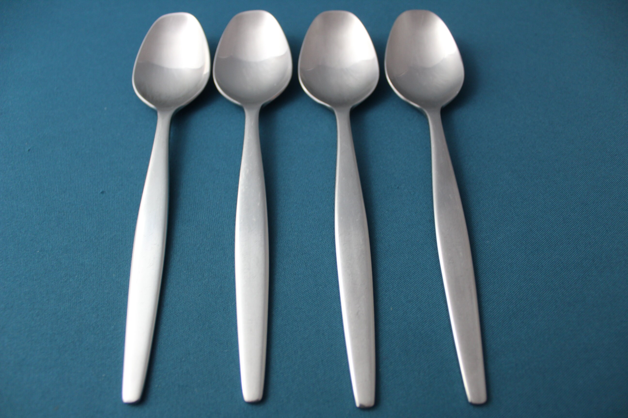 4 Place Oval Soup Spoons Gense FOCUS Satin 18-8 Stainless Sweden 6