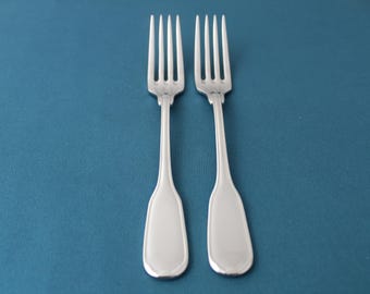 2 Dessert Forks Christofle TOURAINE Glossy Stainless 6 5/8"