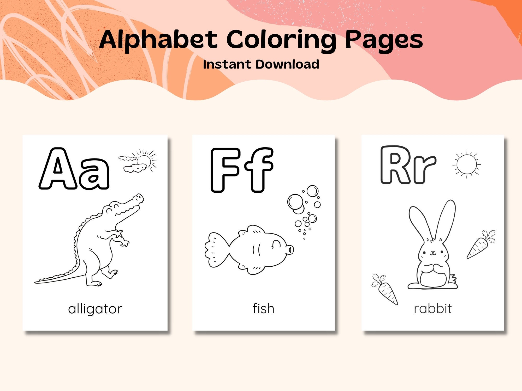 Alphabet Coloring Pages, Kids Coloring Pages, Printable Coloring Pages, Preschool Activity, Kindergarten Activity, Homeschool Activity Pages