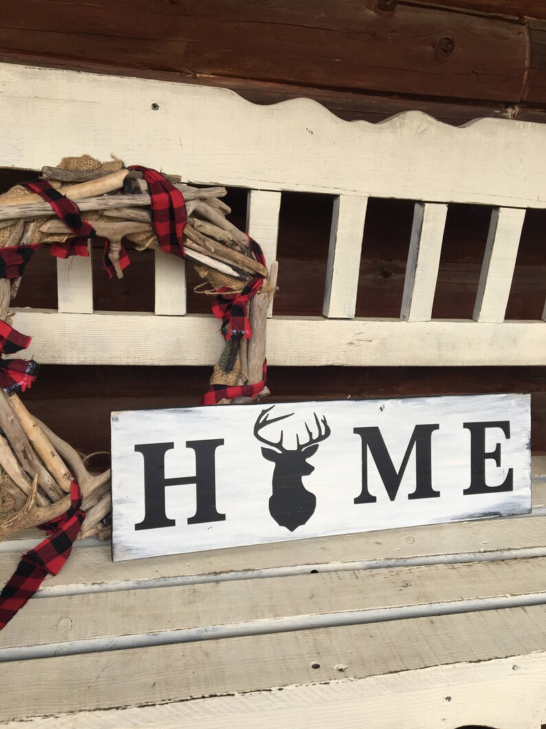 HUNTING HOME DECOR/Antler Art/Rustic Home Decor/Deer Wood | Etsy