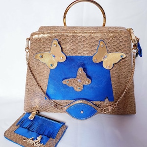 Edición limitada de lujo hecho a mano de cuero italiano y corcho / Bolso clásico y elegante para mujeres / Regalo para su esposa Aniversario / Entrega rápida