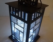Clear textured stained glass lantern