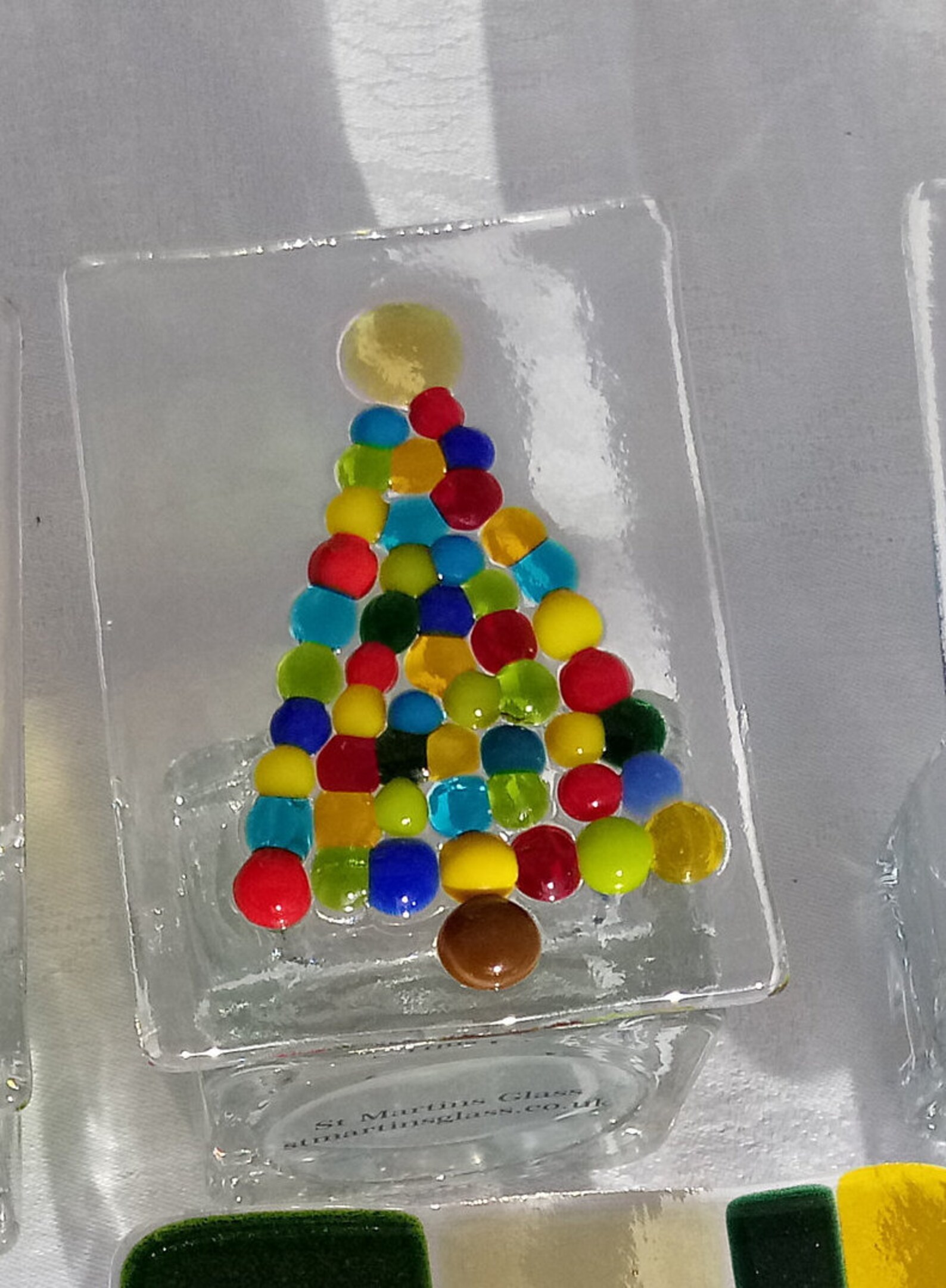 Fused Glass Christmas Tealight Holders Etsy UK