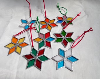 Stained glass star decorations