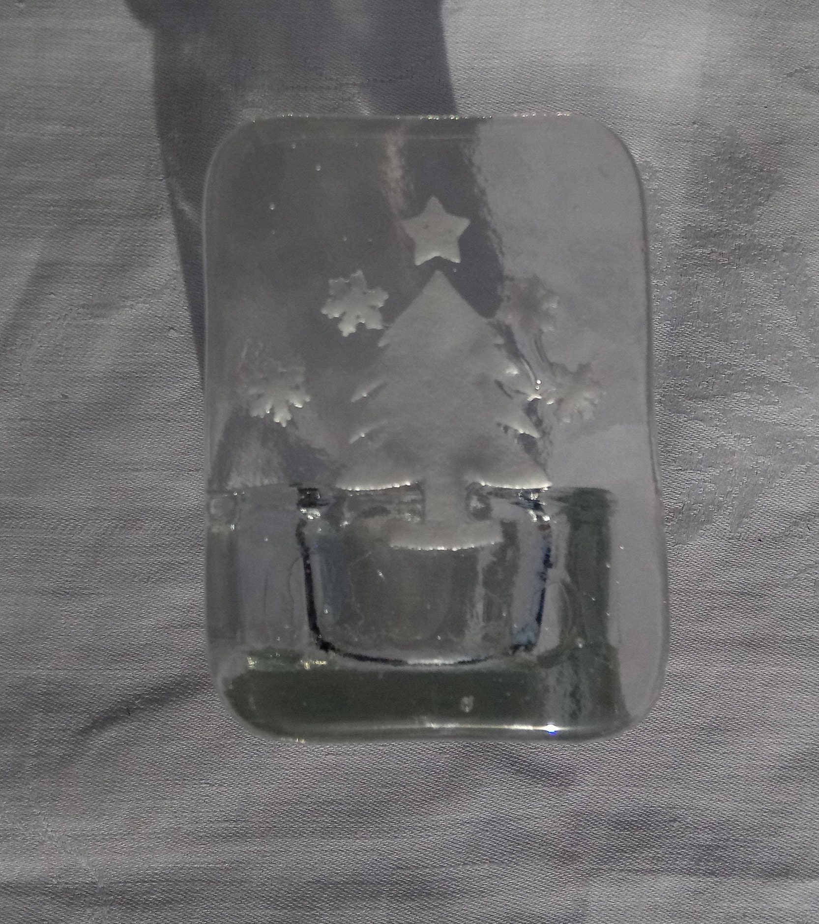 Fused Glass Christmas Tealight Holders Etsy UK