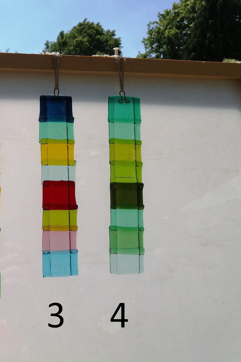 Long fused glass sun catcher, suncatcher image 1