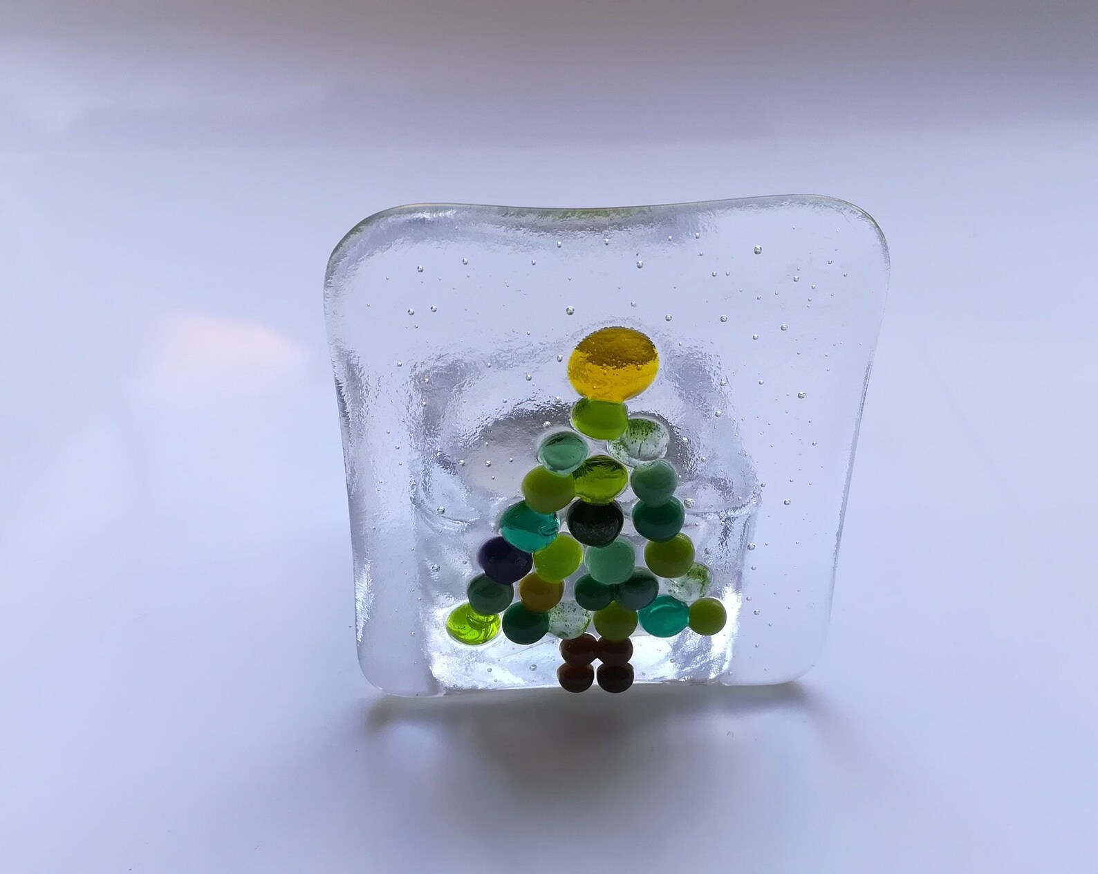 Fused glass Christmas tealight holders Etsy
