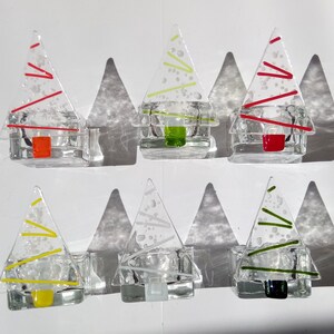 Fused glass Christmas Tree tealight holders image 3