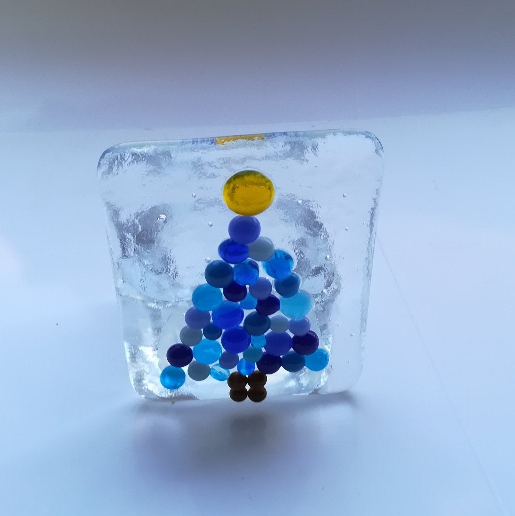 Fused Glass Christmas Tealight Holders Etsy UK