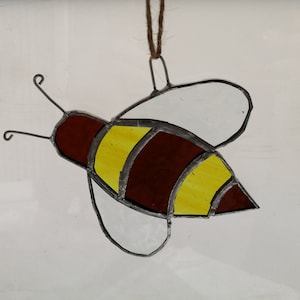 stained glass bee sun catcher, suncatcher