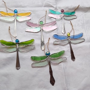 stained glass dragonfly sun catcher, suncatcher