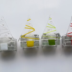 Fused glass Christmas Tree tealight holders image 2