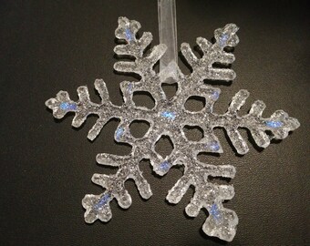 Fused glass snowflakes