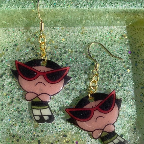 Buttercup earrings powerpuff girls y2k kidcore weird Etsy