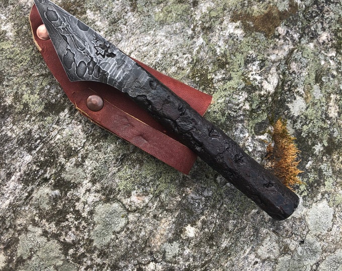 Hand Chainsaw Chain Damascus Kiridashi Knife Etsy